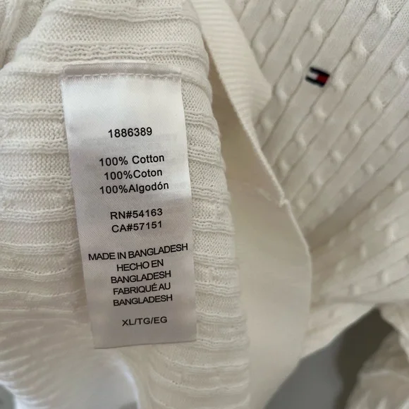 Tommy Hilfiger Women’s White Cable Knit Sweater - Picture 3 of 4